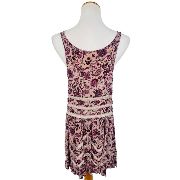 Free People Purple Floral Voile & Lace Trapeze Slip Dress | Boho Grunge Fairy M - Picture 9 of 16